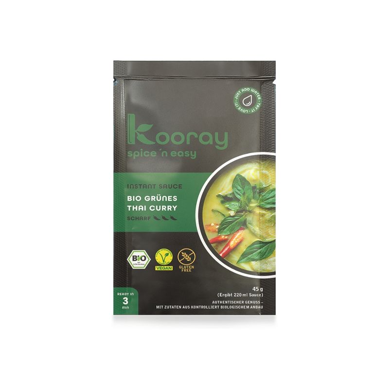 Kooray spice 'n easy Kooray spice ' n easy I Instant Sauce I Bio grünes Thai Curry I scharf - Produktbild