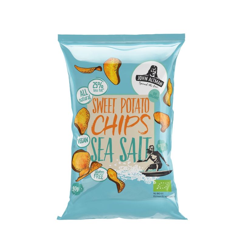 John Altman Organic Sweet Potato Chips Sea Salt 90g - Produktbild