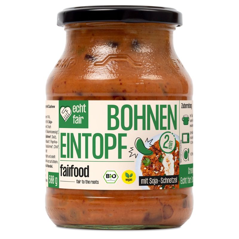 fairfood Freiburg 500g, Bohnen Eintopf mit Sojaschnetzel, BIO - Produktbild
