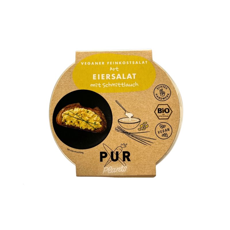 PUR PLANTS  veganer Feinkostsalat Art Eiersalat mit Schnittlauch - Produktbild