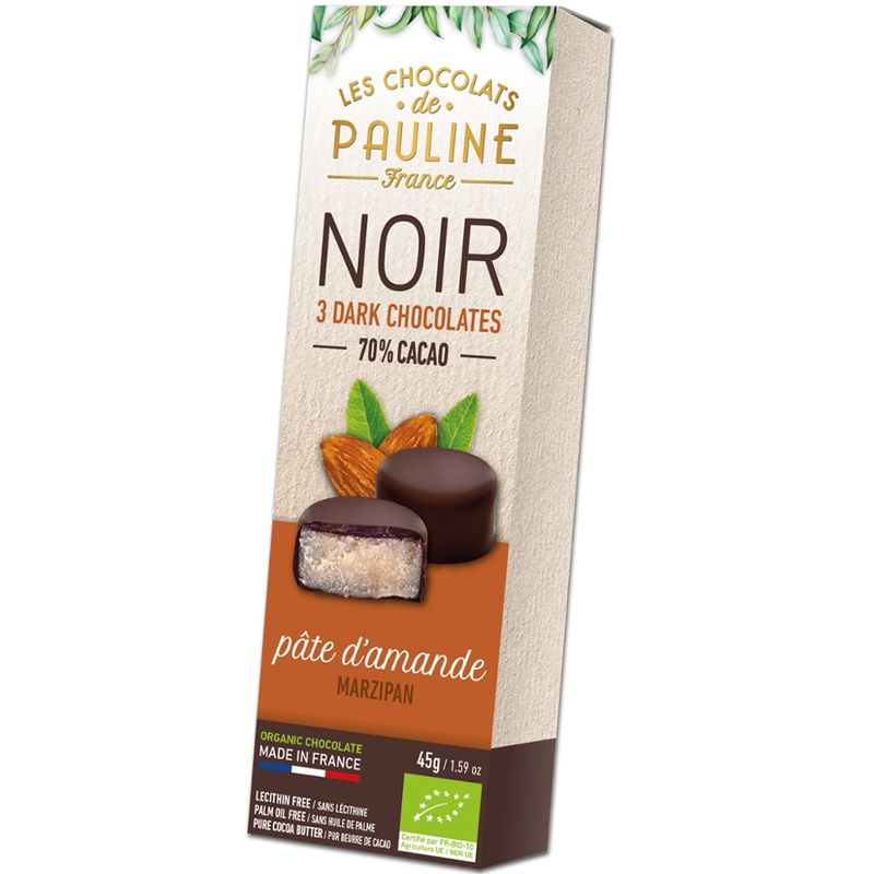 LES CHOCOLATS DE PAULINE MARZIPAN BITES COATED WITH DARK CHOCOLATE - Produktbild