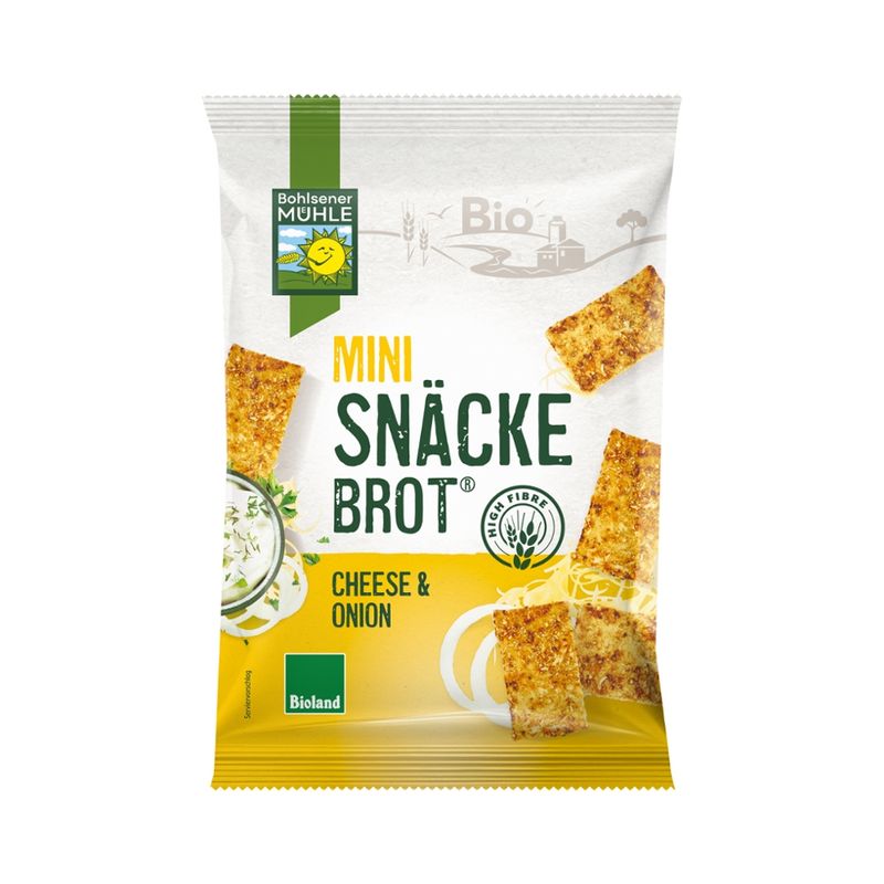 Bohlsener Mühle Mini Snäckebrot®  Cheese & Onion Bioland - Produktbild