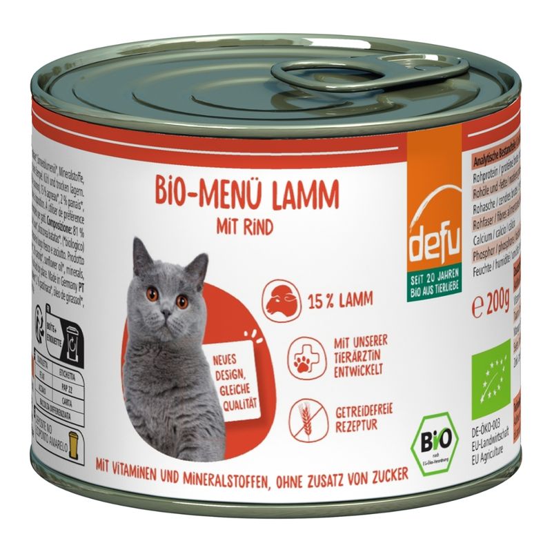 defu - Das Tierfutter vom Bio-Bauern Katze Bio-Menü Lamm mit Rind - Produktbild