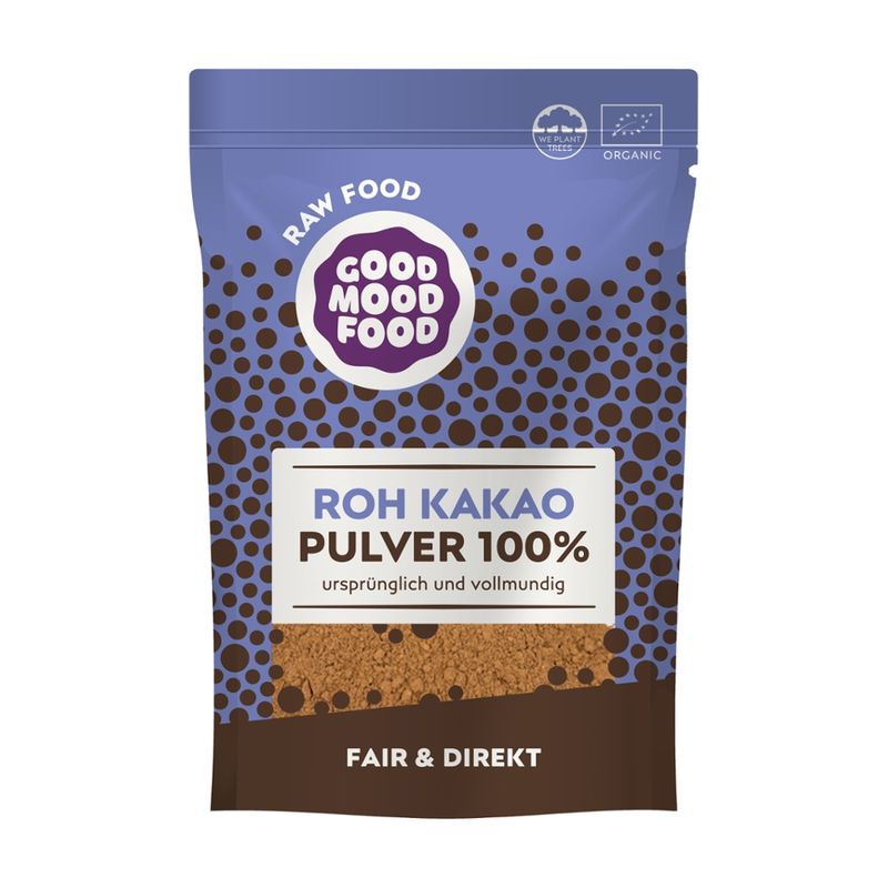 goodmoodfood Roh Kakaopulver - kalt verarbeitet & fein gemahlen, Rohkost Qualität, 110g - Produktbild