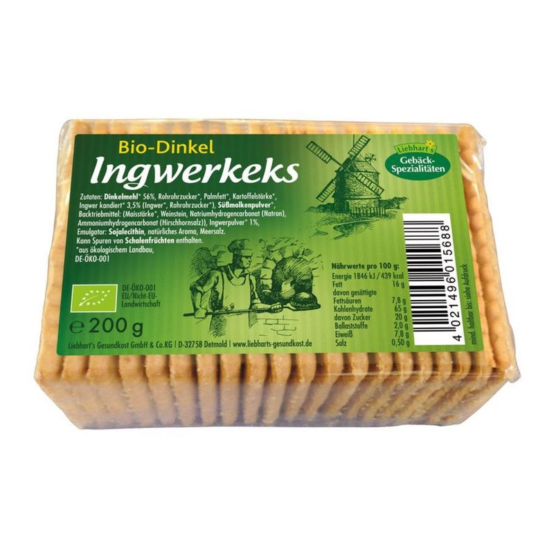 Liebhart's Gesundkost  Bio-Dinkel-Ingwer-Keks - Produktbild