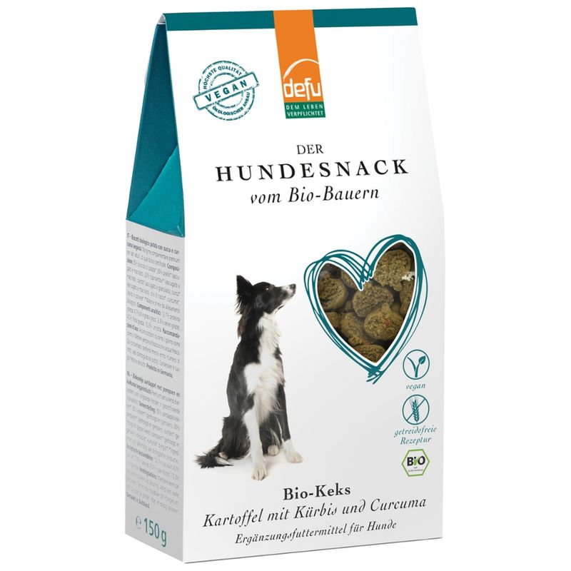 defu - Das Tierfutter vom Bio-Bauern Hund Bio-Keks Kartoffel mit Kürbis und Curcuma - Produktbild