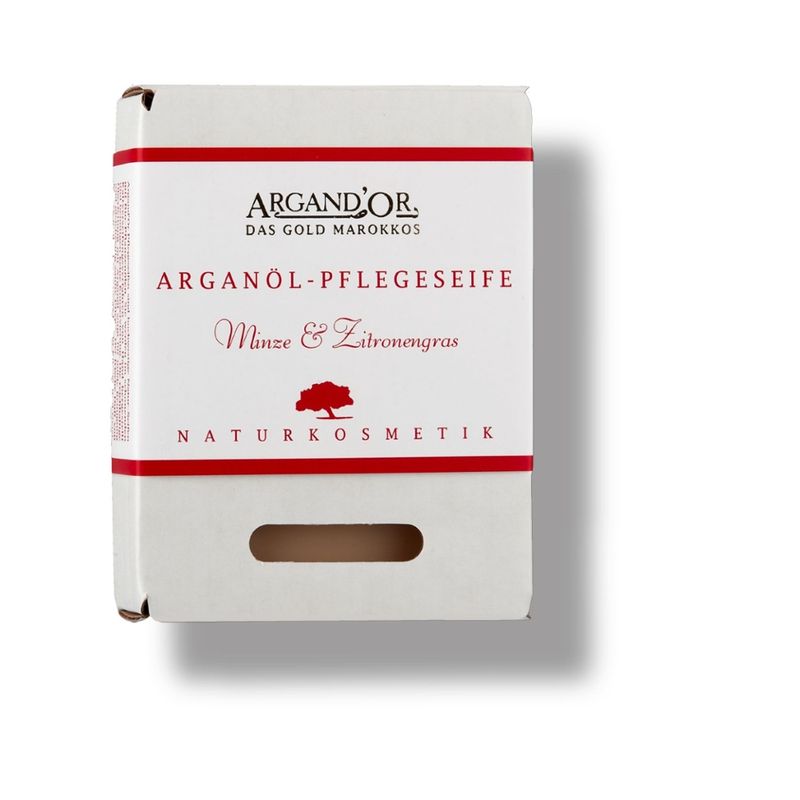 ARGAND´OR Argand´Or Arganöl Pflegeseife Minze & Zitronengras - ÖKO-TEST SEHR GUT - Handgemachte, kaltgerührte Naturseife mit 10% original Bio-Argan-Hautöl aus kontrolliert biologischem Anbau. - Produktbild