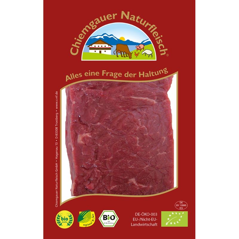 Chiemgauer Naturfleisch R-Rumpsteak, 2 - 3 St. ca. 280 g, SB, kbA - Produktbild