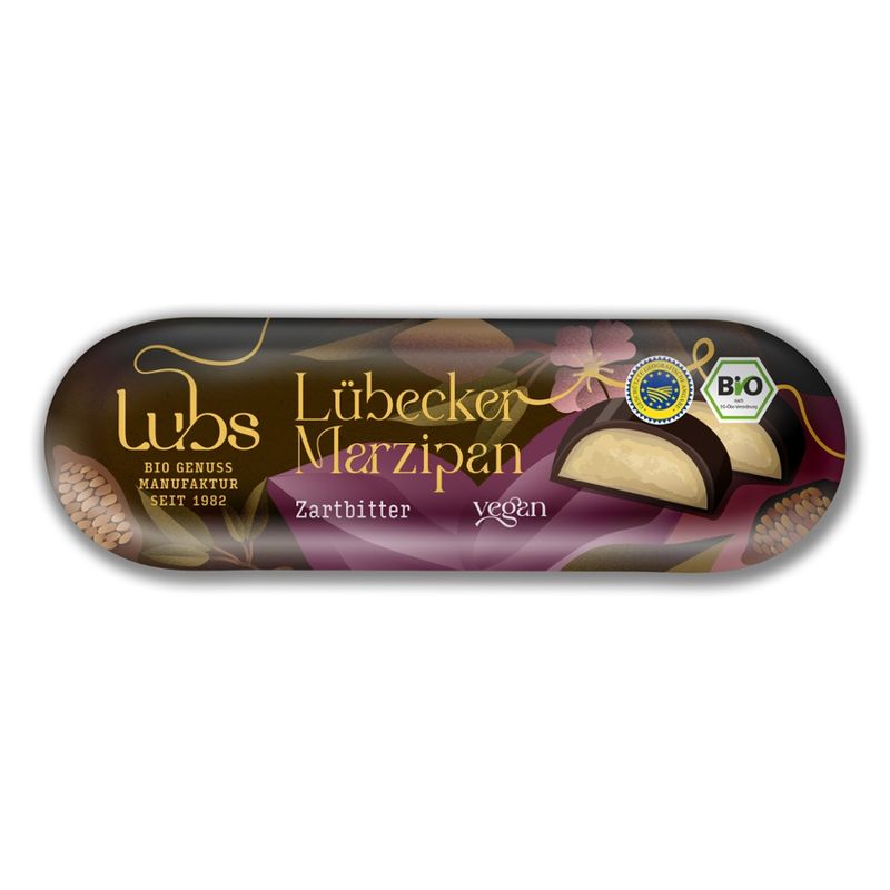 Lubs Lübecker Marzipanbrot m. Rohrohrzucker und ZB-Schoko, Bio, veg - Produktbild