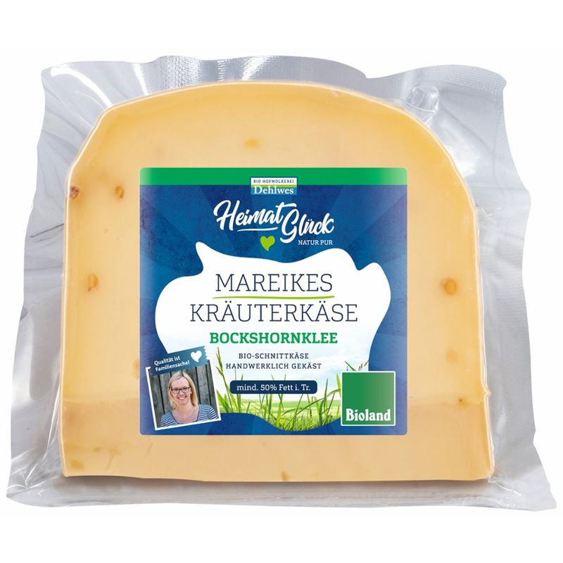 HeimatGlück Mareike's Kräuterkäse - Bockshornklee, Bio Schnittkäse mind. 50 % Fett i. Tr. - Produktbild