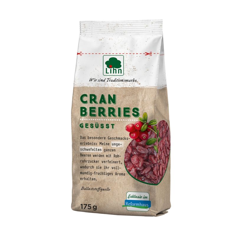 Lihn Cranberries, leicht gesüßt, ganze Früchte - Produktbild
