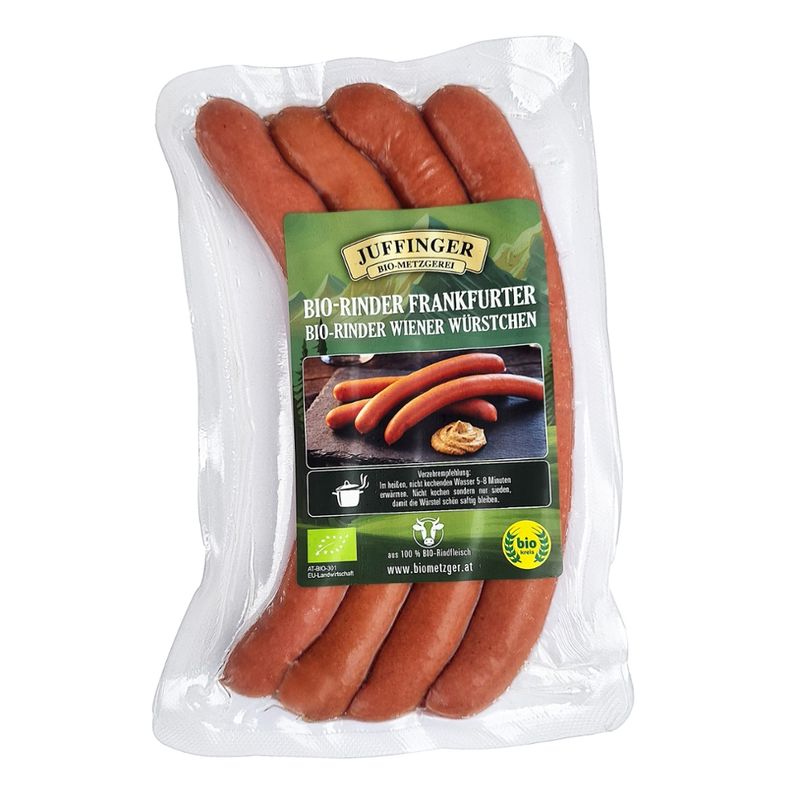Juffinger Bio-Metzgerei BIO-Rinder Wiener Würstchen Rinderfrankfurter - Produktbild