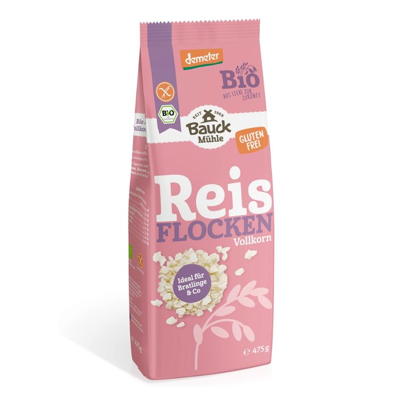 Bauck Mühle Reisflocken Vollkorn glutenfrei Demeter - Produktbild