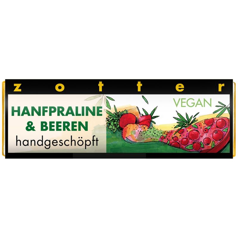 Zotter Schokolade Schoko-Mini Hanfpraline & Beeren VEGAN - Produktbild