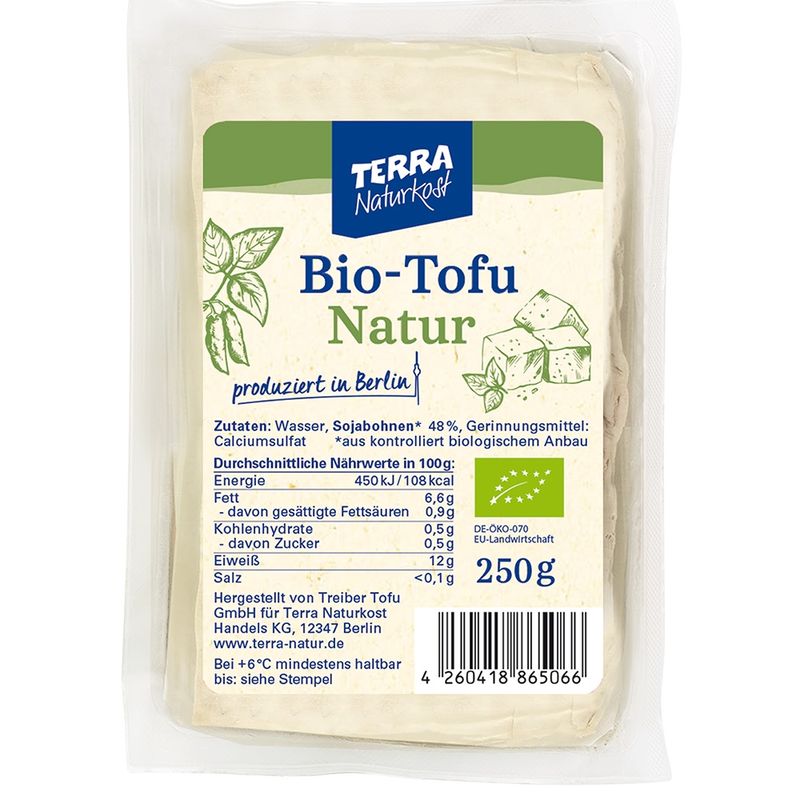 Terra Naturkost Handels KG Terra Bio Tofu natur, 250g - Produktbild