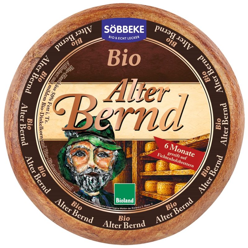 Söbbeke Bio Hartkäse Alter Bernd 50 % Fett i. Tr. - Produktbild
