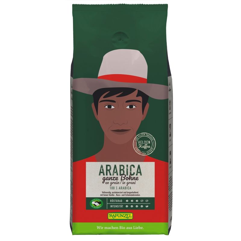 Rapunzel Heldenkaffee Arabica, ganze Bohne HIH - Produktbild