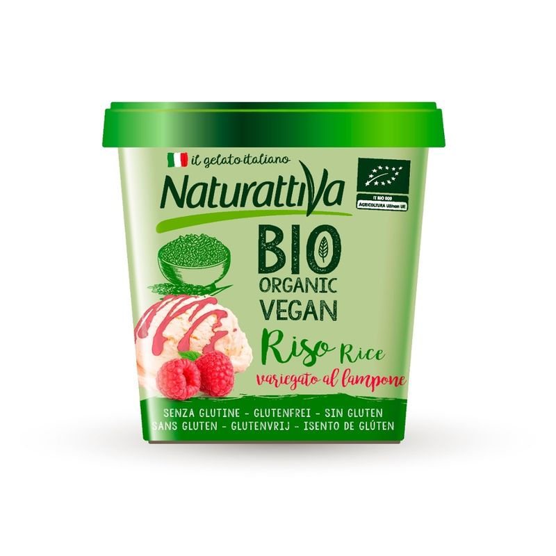Naturattiva Naturattiva Bio-Eis auf Reisbasis Vanille-Himbeere im 300g Becher - Produktbild