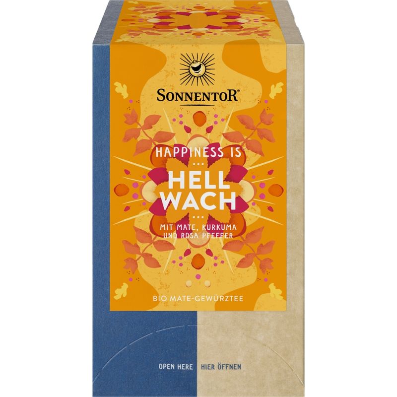 Sonnentor Hellwach Tee Happiness is®, Doppelkammerbeutel - Produktbild