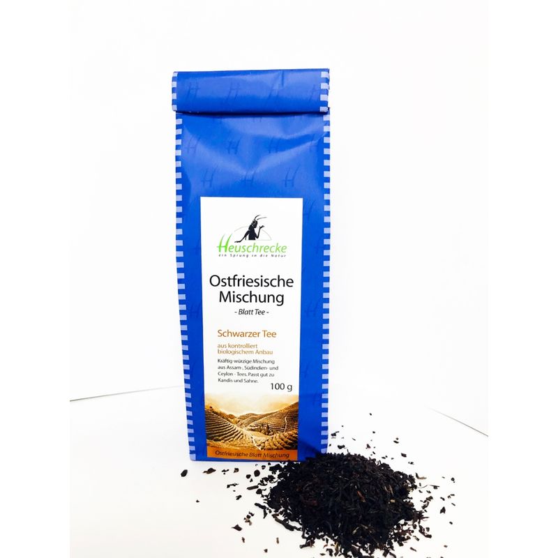 Heuschrecke Ostfriesische Mischung Blatt Tee, Schwarztee, kbA - Produktbild