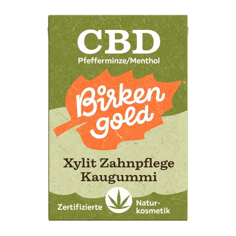 Birkengold CBD Zahnpflege Kaugummi Pfefferminze plastikfrei 20 Stk. - Produktbild