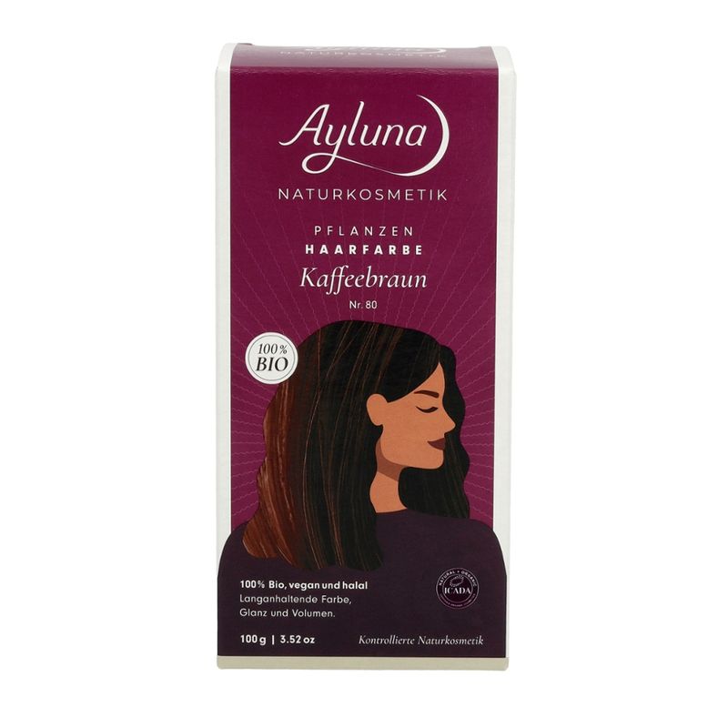 Ayluna Pflanzenhaarfarbe Nr. 80 Kaffeebraun - Produktbild