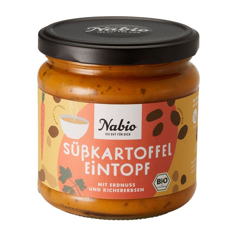 Nabio Nabio Eintopf im Glas Süßkartoffel Eintopf mit Erdnuss und Kichererbsen - Produktbild