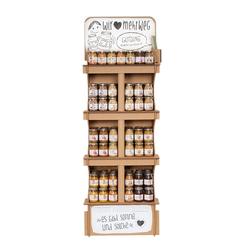 GUTDING Verkaufsdisplay Pappe Standversion mit 4 Böden - Produktbild