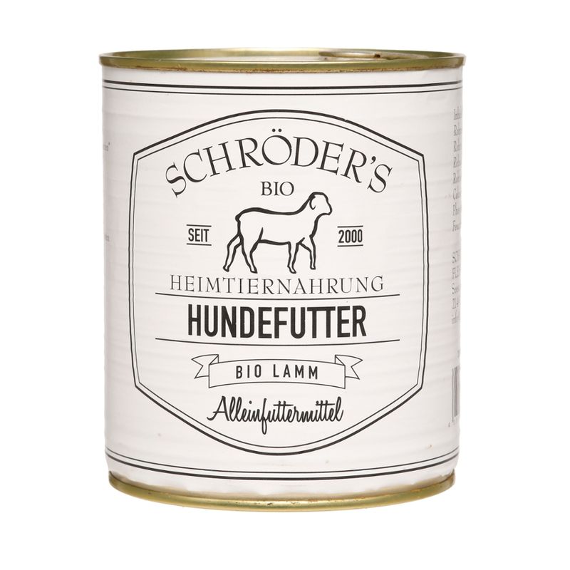 Schröder's Bio Fleisch- und Wurstwaren Hundefutter Lamm 800 g - Produktbild