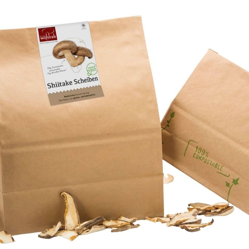 Pilze Wohlrab getrocknete Bio Shiitake Scheiben 500 g - Produktbild