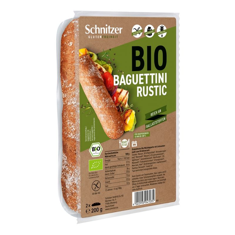 Schnitzer GLUTENFREIHEIT Bio Baguettini Rustic - Produktbild