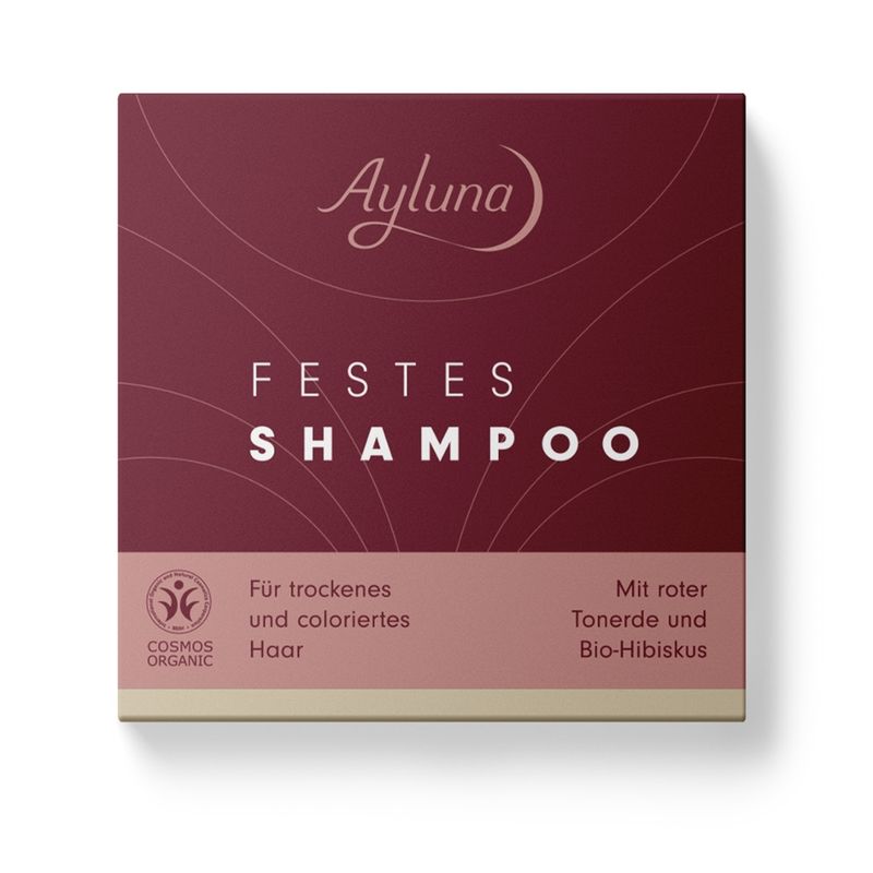 Ayluna Festes Shampoo für trockenes und coloriertes Haar mit roter Tonerde und Bio-Hibiskus - Produktbild