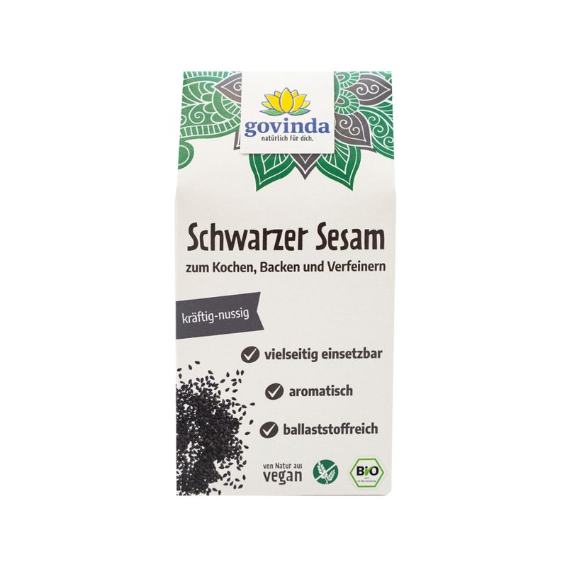 Govinda Schwarzer Sesam zum Kochen, Backen und Verfeinern - Produktbild