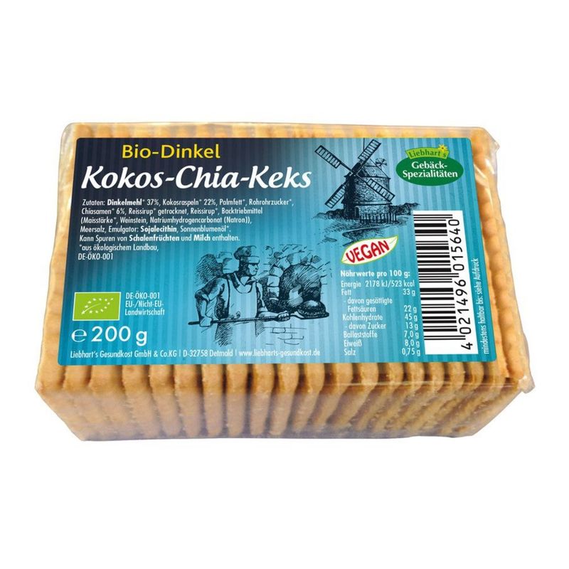 Liebhart's Gesundkost  Bio-Dinkel-Chia-Keks - Produktbild