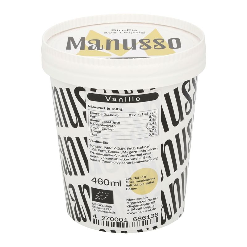 Manusso Manusso Bio-Eis Vanille 460 ml - Produktbild