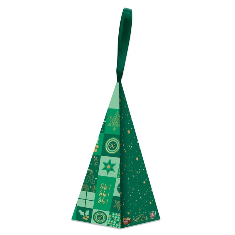 LES CHOCOLATS DE PAULINE CHRISTMAS TREE BOX OF 5 HAZELNUT PRALINE ROCHERS MILK CHOCOLATE - Produktbild