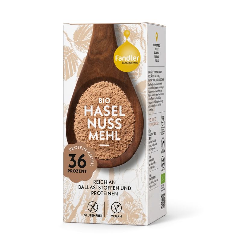Ölmühle Fandler Fandler Bio-Haselnussmehl teilentölt, 400 g - Produktbild