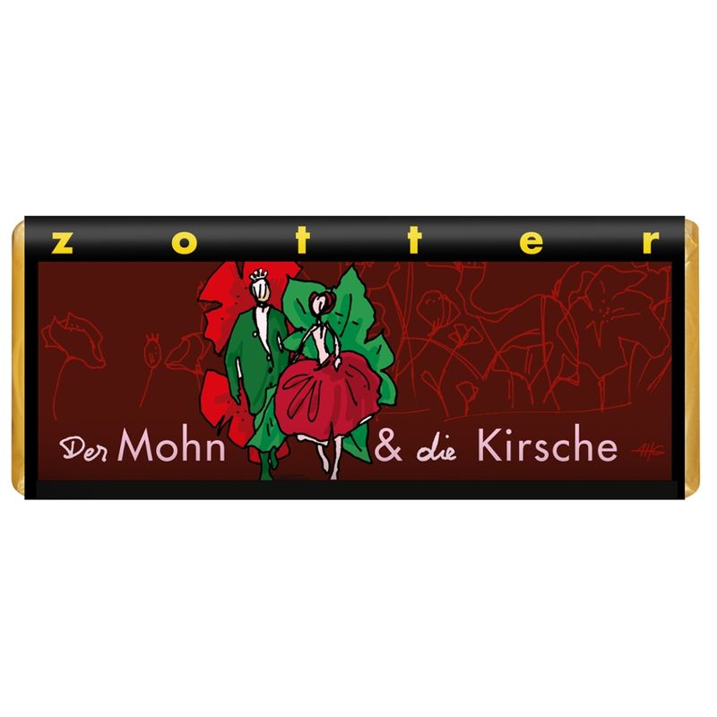 Zotter Schokolade Mohn & Kirsche - Produktbild
