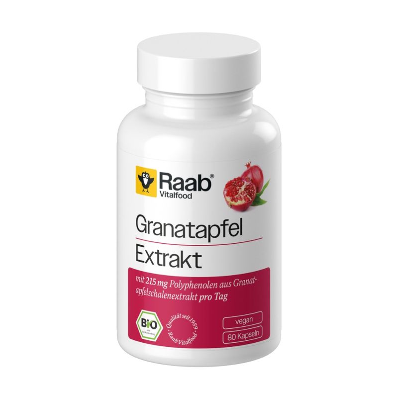 Raab Vitalfood BIO Granatapfel Extrakt Kapseln 80 Stück à 530 mg - Produktbild