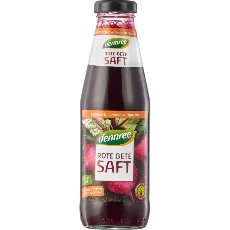 dennree Rote Betesaft, Direktsaft, samenfeste Sorten aus Öko-Züchtung, milchsauer vergoren - Produktbild