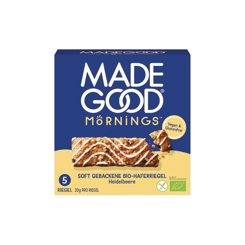 MadeGood MadeGood Mornings Bio Haferriegel mit Heidelbeeren (5 Riegel x 30g) 150g - Produktbild