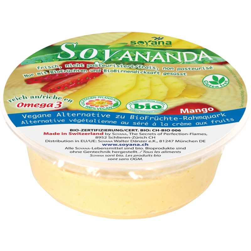 Soyana Soyananda Früchte-Rahmquark Mango - vegane Alternative zu Rahmquark - Produktbild