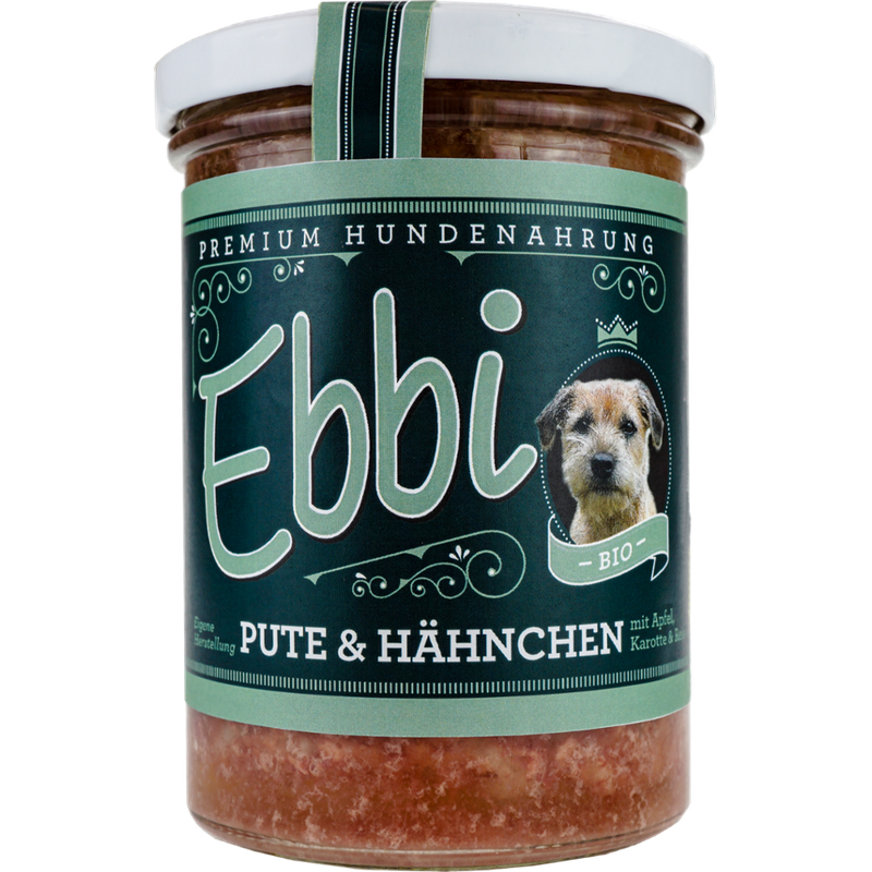 Wuff & Mau Heimtiernahrung  Ebbi Bio Pute & Hähnchen Hundefutter 400g - Produktbild