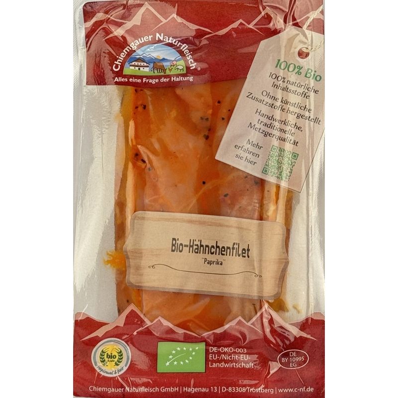 Chiemgauer Naturfleisch Bio-Hähnchenbrustfilet Paprika, ca. 260g, 1St., SB, kbA - Produktbild