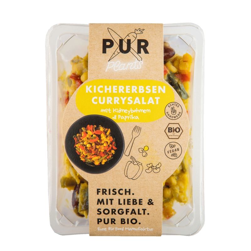 PUR PLANTS  PUR Kichererbsen Currysalat mit Kidneybohnen und Paprika - Produktbild