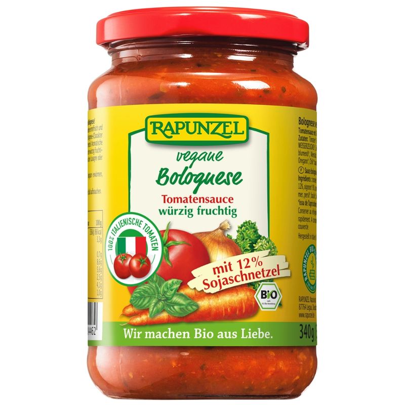 Rapunzel Tomatensauce Bolognese, vegan, mit Soja - Produktbild