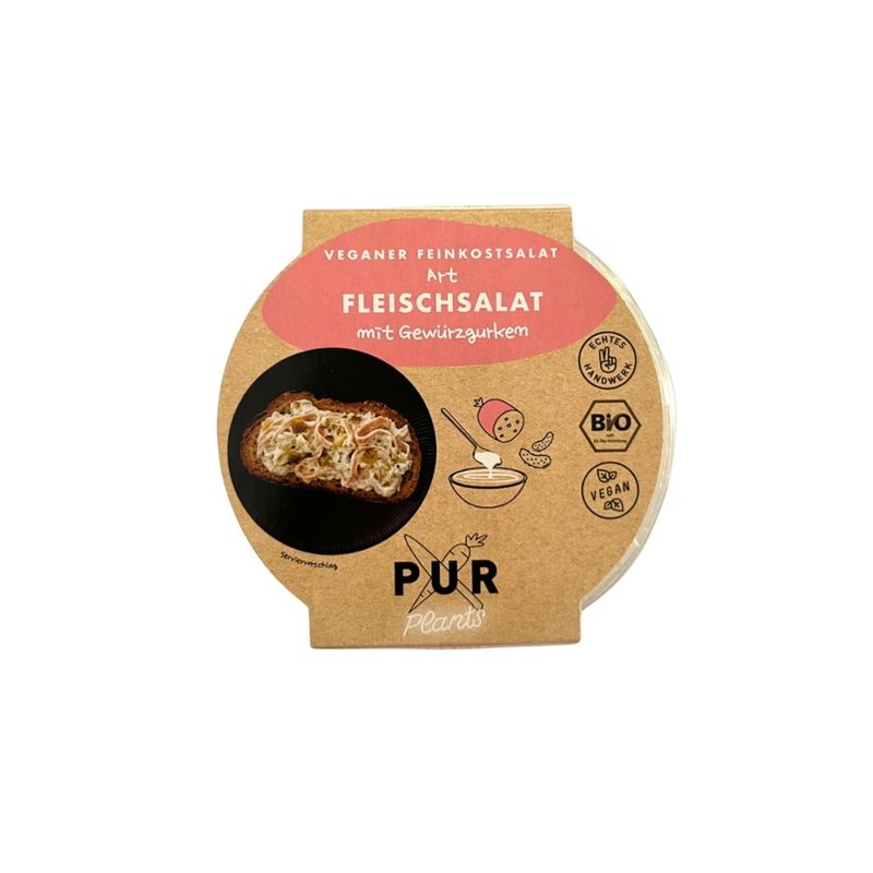 PUR PLANTS  veganer Feinkostsalat Art Fleischsalat mit Gewürzgurken - Produktbild
