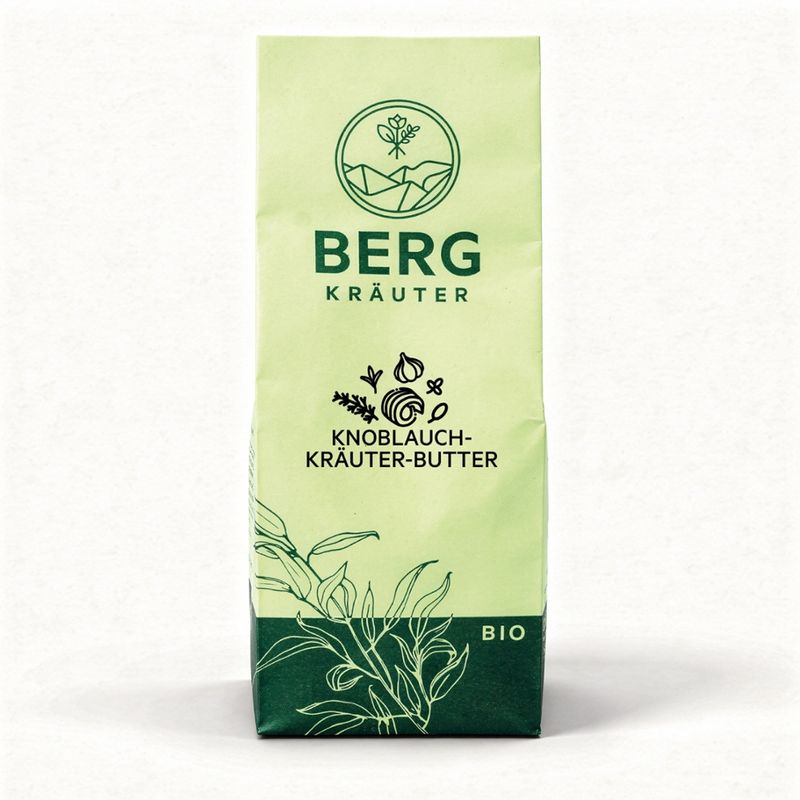 Bergkräuter Bergkräuter BIO Knoblauch-Kräuterbutter Gewürzzubereitung 40g - Produktbild