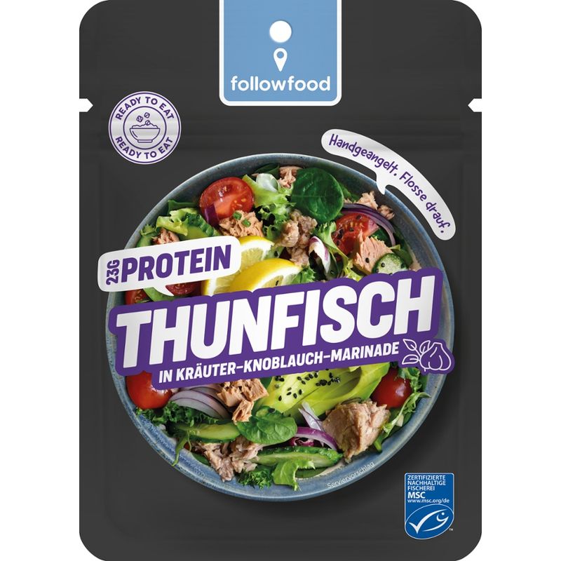 followfood MSC Thunfisch in Kräuter-Knoblauch Marinade, Pouches - Produktbild