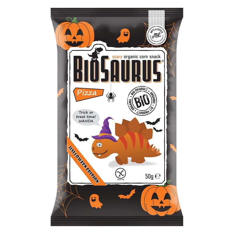 BioSaurus Biosaurus Bio Snack aus Mais Pizza "Wanda" glutenfrei Halloween Edition - Produktbild